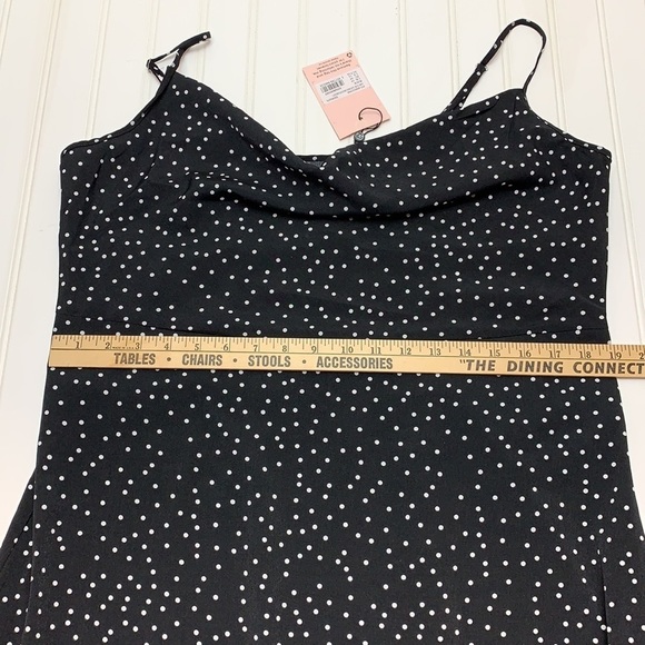 Missguided black polka dot, drape front dress NWT - Picture 6 of 16
